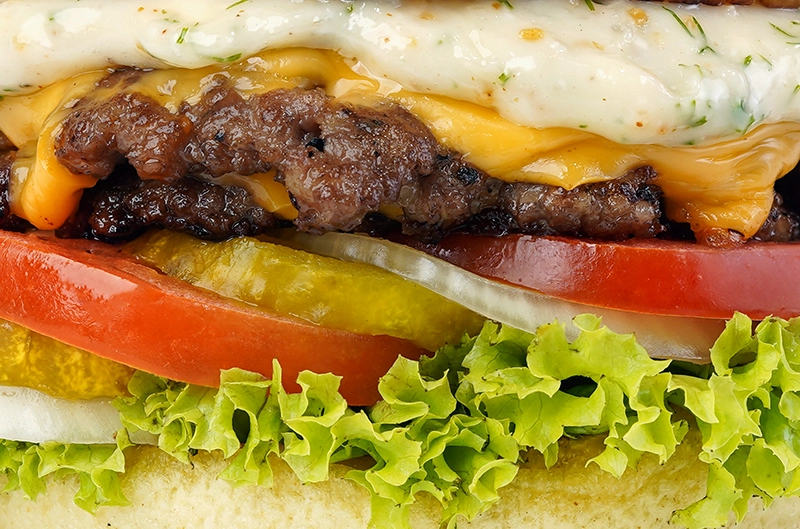 Roasted Garlic Burger Closeup